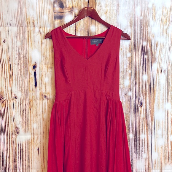 Anthropologie | Sunday in BrooklynnRed Maxi Pleated Dress 4 - Picture 2 of 5